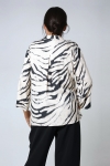 Chemise imprimée zèbre structurée en viscose façonnée