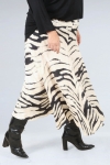 Animal pattern panel skirt in jacquard viscose fabric 