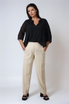 Plain tailored trousers with a broken pleat