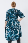 Printed button-up midi dress