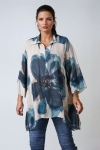 Floaty tunic in voile with large flower pattern and top