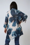Floaty tunic in voile with large flower pattern and top