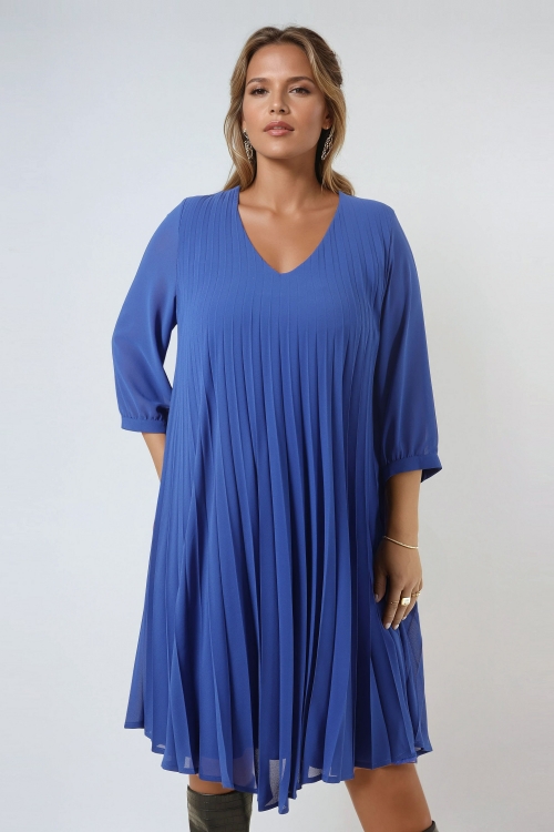 Airy pleated midi dress 