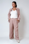 Plain tailored trousers with elasticated waist