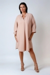 Robe droite unie avec poignet cloutés crêpe haut de gamme 
