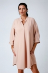 Robe droite unie avec poignet cloutés crêpe haut de gamme 