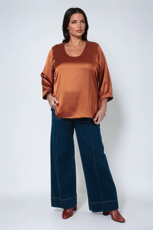 Plain satin blouse