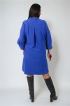 Robe droite unie avec poignet cloutes crepe haut de gamme
