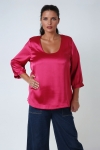 Blouse en satin uni