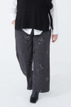 Pantalon ample en poly-viscose avec paillettes florales