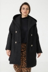 Manteau 7/8 en bouclette grand col chale