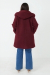 7/8 length bouclé coat with large shawl collar