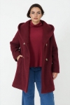Manteau 7/8 en bouclette grand col chale