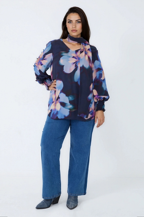 Blouse fluide a imprime floral -elegance et legerete
