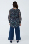 Printed viscose shirt with voile sleeves - Jean Marc Philippe