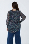 Printed viscose shirt with voile sleeves - Jean Marc Philippe