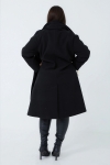 Long wool coat with removable scarf