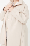 Long wool coat with detachable scarf