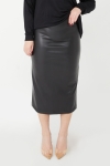 Jupe crayon en simili cuir stretch-Elegance urbaine et feminine