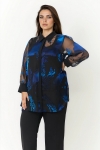 Velvet devoré shirt with matching tank top - an elegant duo