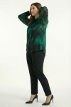 Two-tone devoré velvet shirt with viscose top