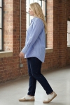 Casual striped cotton mid-length shirt