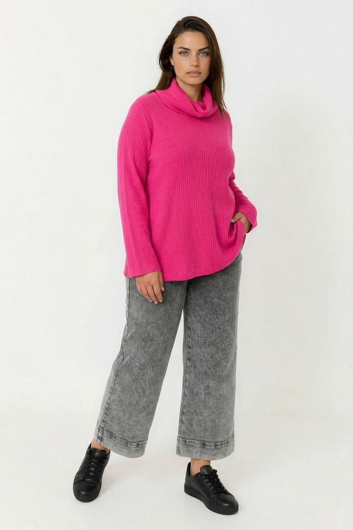 Pull maille col benitier- viscose et polyamide