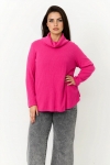 Knitted sweater with cowl neck - viscose and polyamide