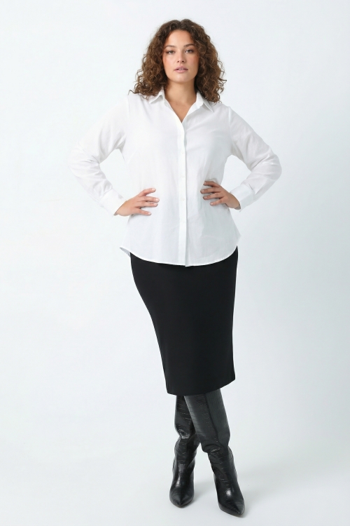 Long pencil skirt in heavy winter Milano knit