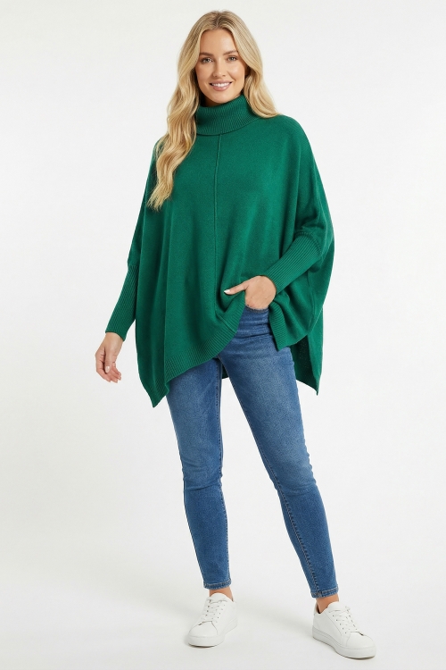 High-neck sweater in viscose, modal, and cashmere