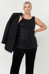 Plain sequined tank top