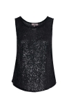 Plain sequined tank top