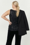 Plain sequined tank top