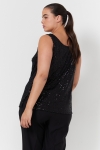 Plain sequined tank top