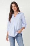 V-neck blouse in lycra poplin