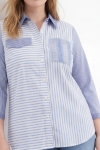 blue multi-striped cotton shirt