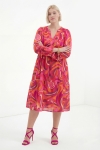 Printed viscose satin midi dress