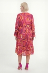 Printed viscose satin midi dress