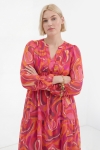 Printed viscose satin midi dress