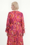 Printed viscose satin midi dress