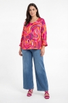 Swirl print blouse in satin viscose