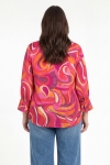 Swirl print blouse in satin viscose