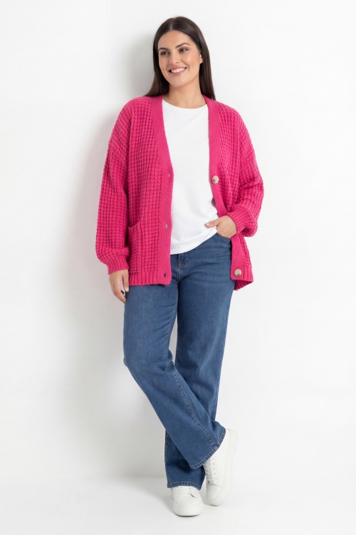 Grazia vest - textured knit in cotton, wool and acrylic blend - one size fits 44/52