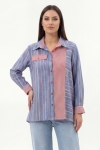 Striped patchwork cotton shirt