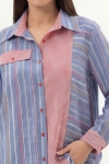 Striped patchwork cotton shirt