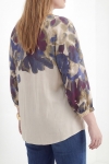 Flowy satin tunic with plaza pattern