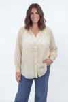 Blouse brodee col montant
