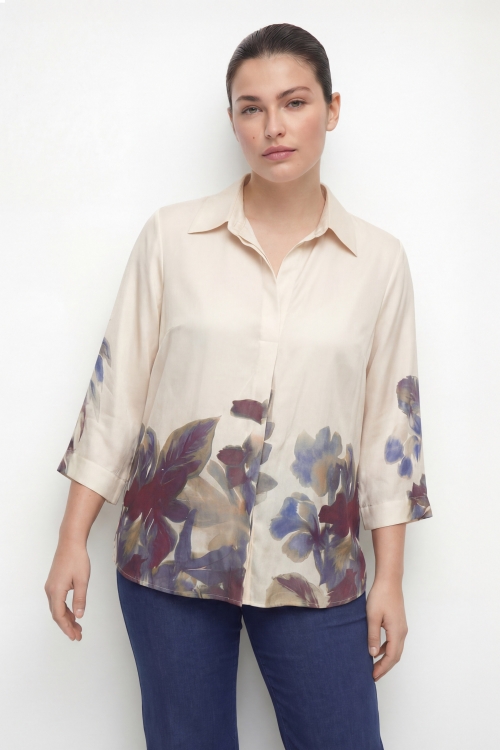 Blouse fluide viscose ecovero a base florale