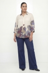 Fluid viscose ecovero blouse with floral base
