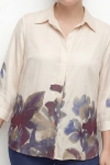 Fluid viscose ecovero blouse with floral base